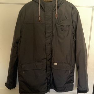 Black waterproof winter coat